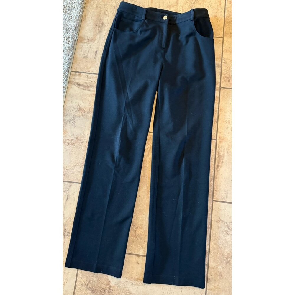 St. John Trouser Pants Women’s 2 (27/29) Black Stretch Straight Leg Dry Clean